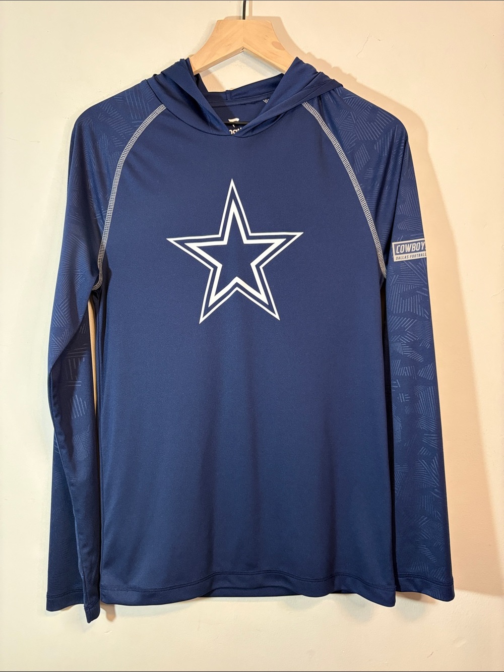 Dallas Cowboys Star Logo Sleeve Hooded Dri-Fit Hoodie Pullover Tailgate Game Fan